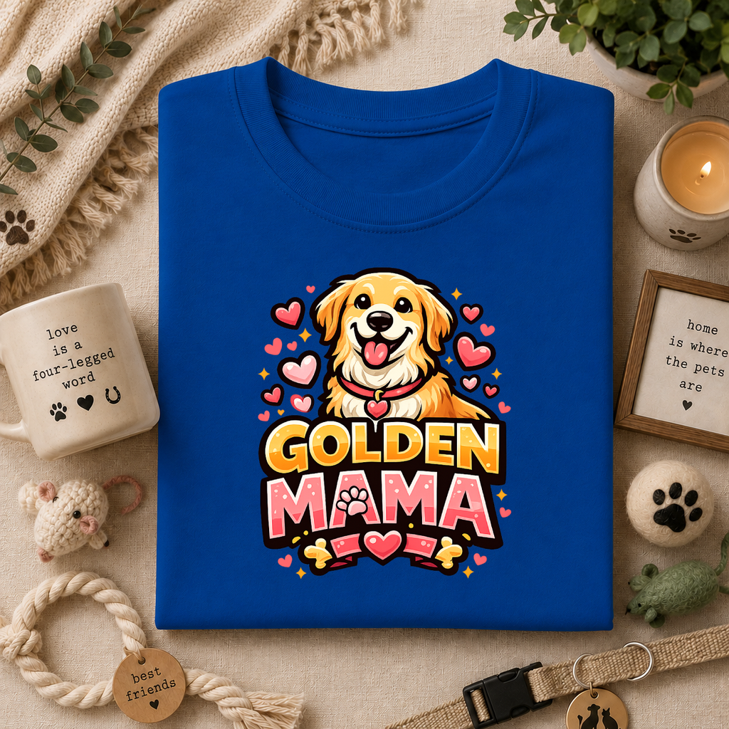 Golden Mama T-Shirt — Cute Golden Retriever Mom Tee