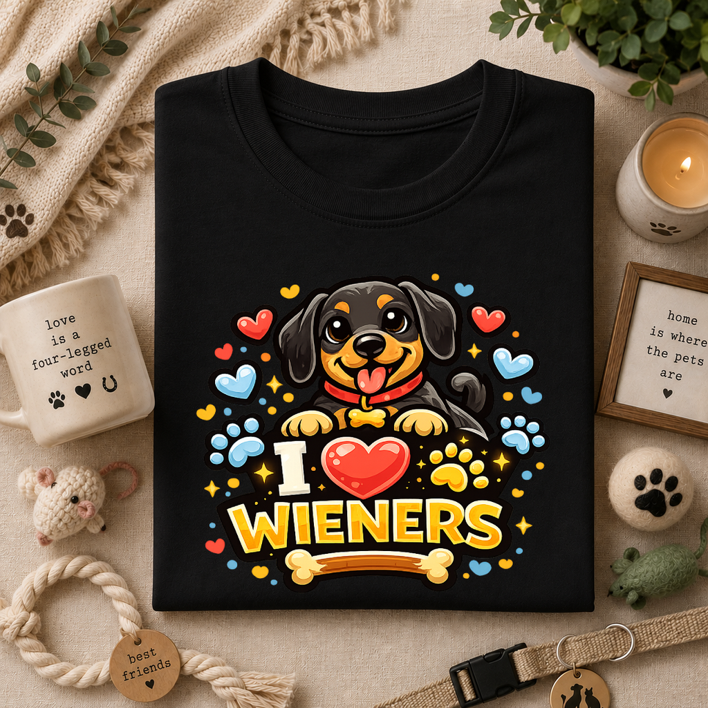I Heart Wieners T-Shirt — Cute Dachshund Dog Lover Tee