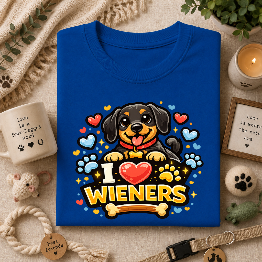 I Heart Wieners T-Shirt — Cute Dachshund Dog Lover Tee