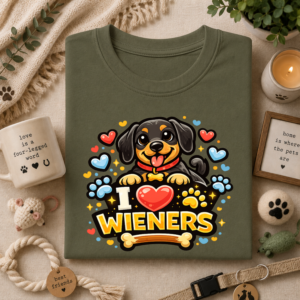 I Heart Wieners T-Shirt — Cute Dachshund Dog Lover Tee