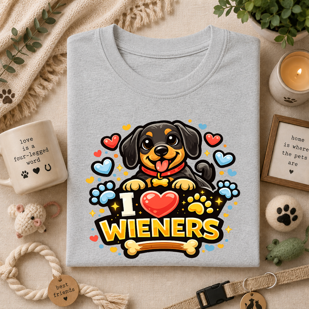 I Heart Wieners T-Shirt — Cute Dachshund Dog Lover Tee