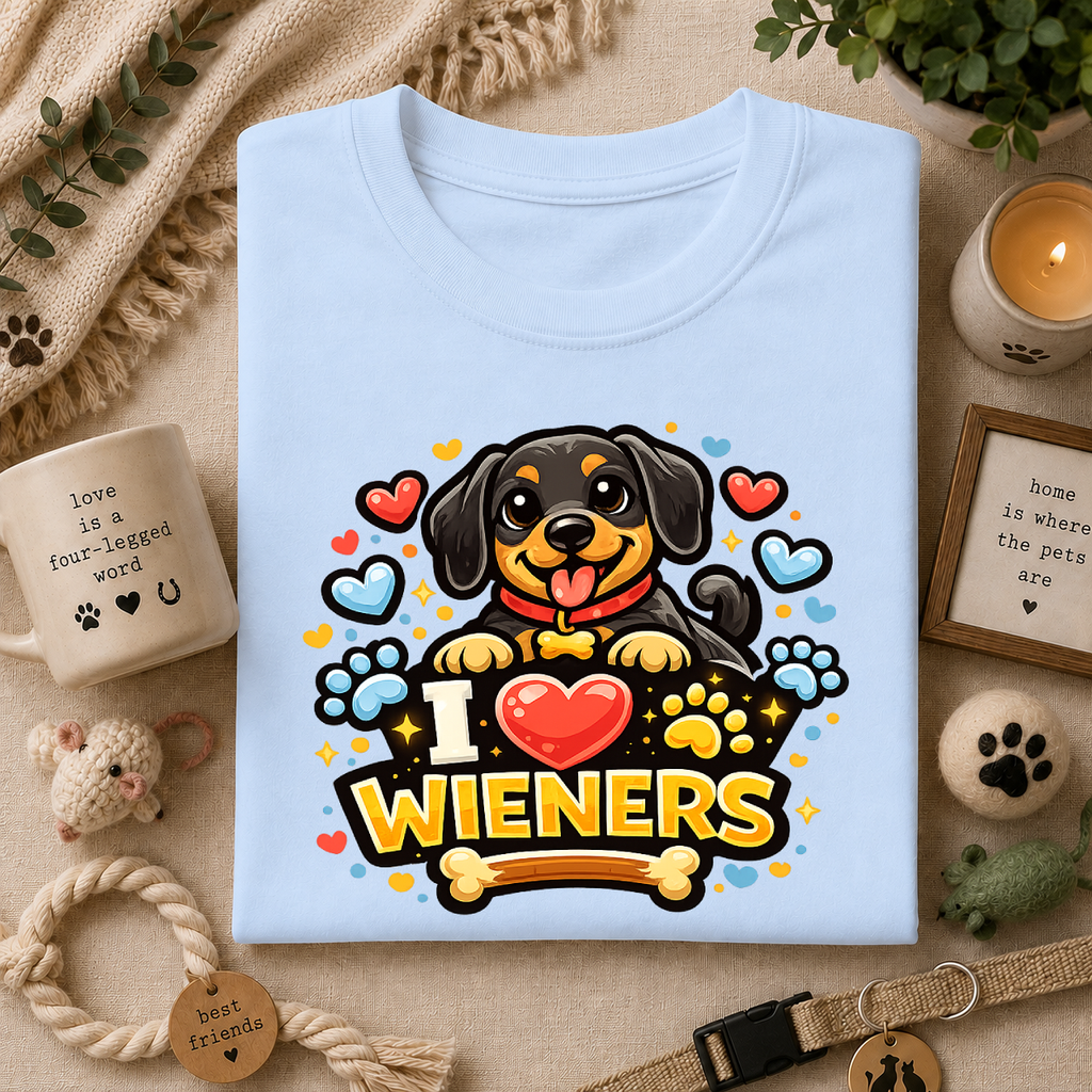 I Heart Wieners T-Shirt — Cute Dachshund Dog Lover Tee