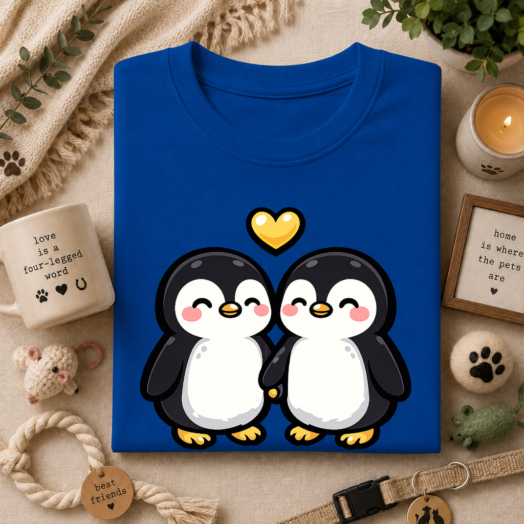 Cute Male Penguin Couple T-Shirt — Gift Tee