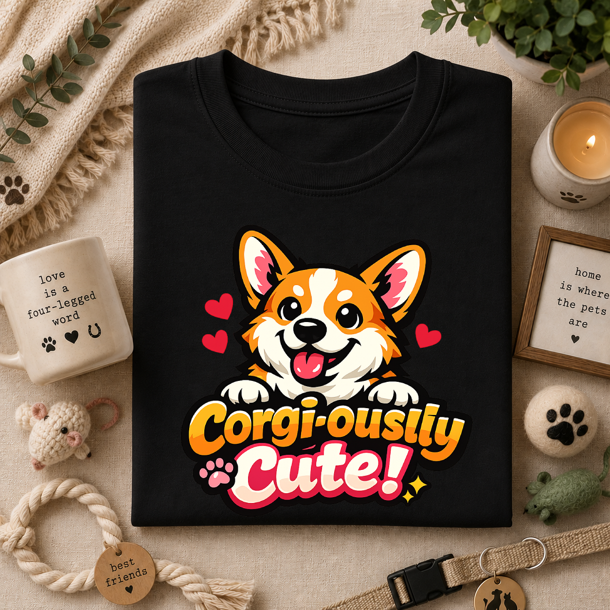 Corgi-ously Cute! Corgi Graphic T-Shirt