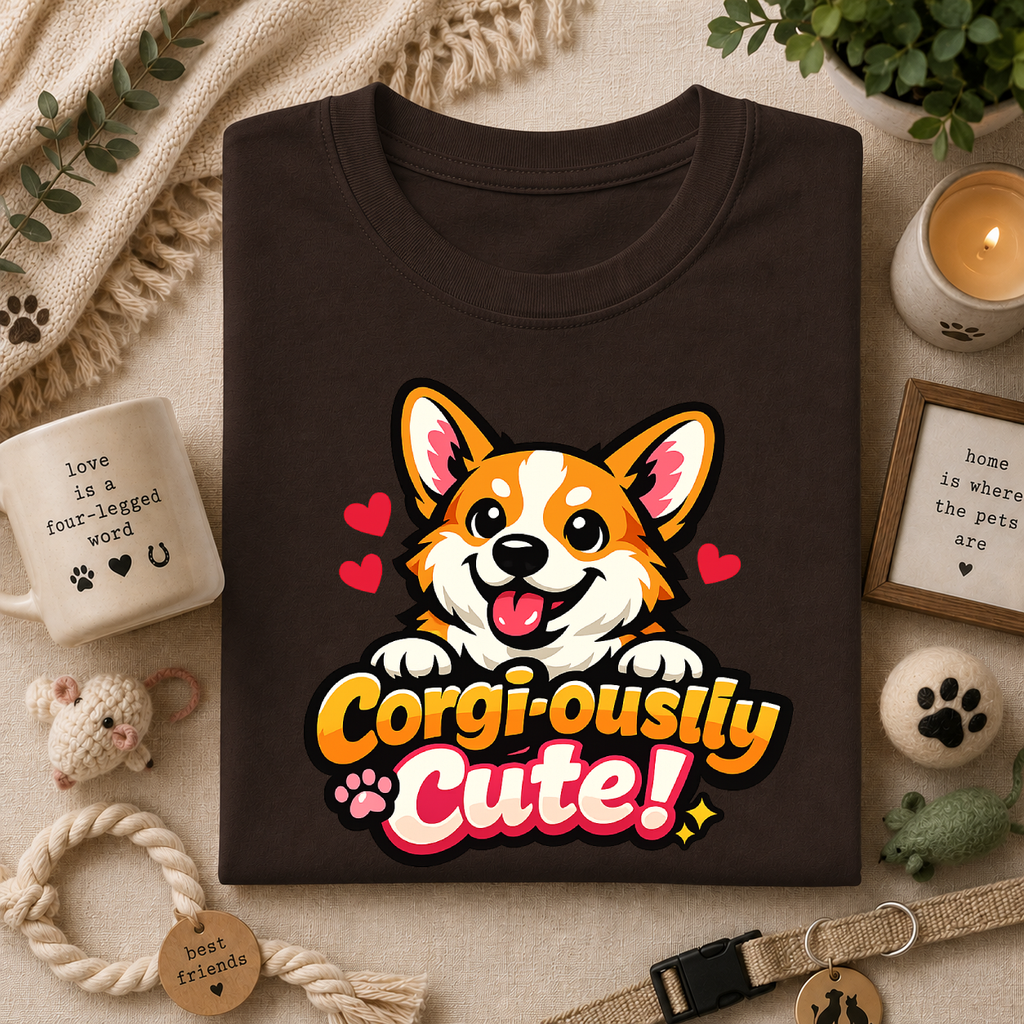 Corgi-ously Cute! Corgi Graphic T-Shirt