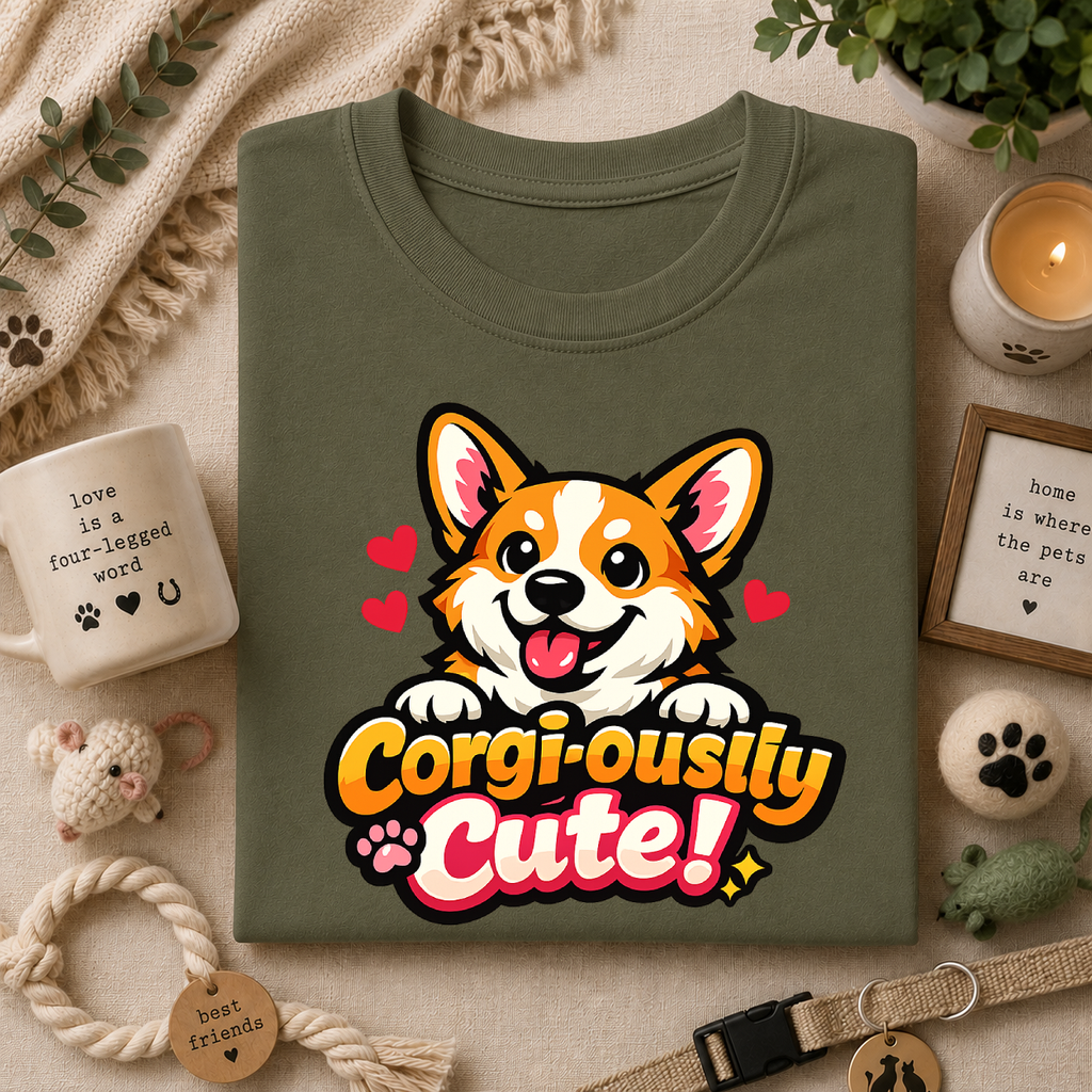 Corgi-ously Cute! Corgi Graphic T-Shirt