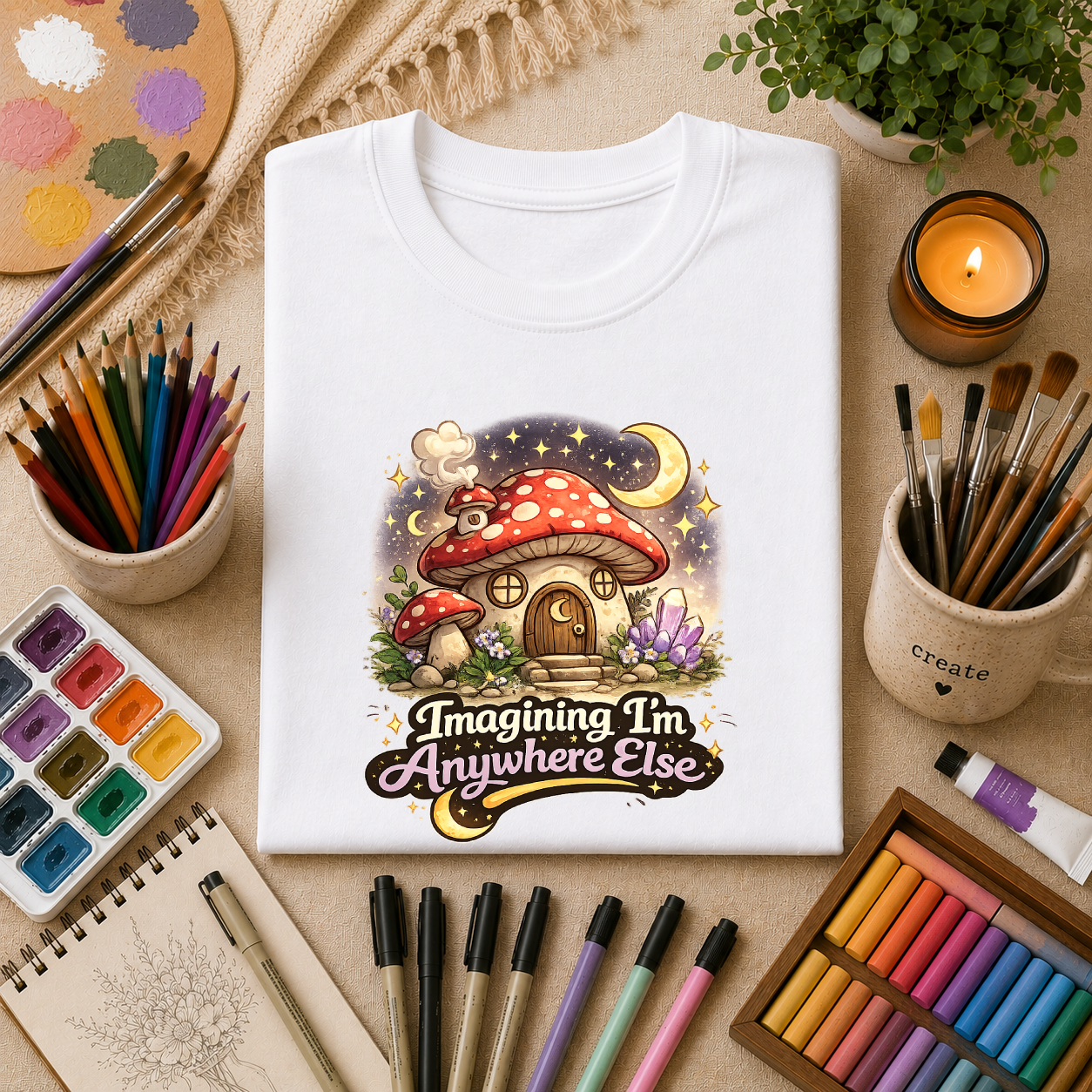 Imagining I'm Anywhere Else | Unisex Softstyle T-Shirt