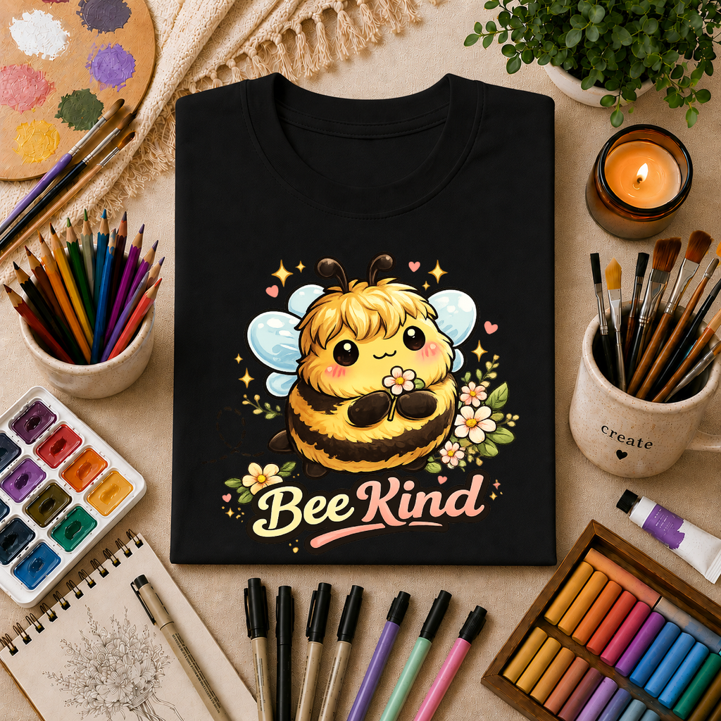Bee Kind T-Shirt — Cute Bumblebee Floral Graphic Tee
