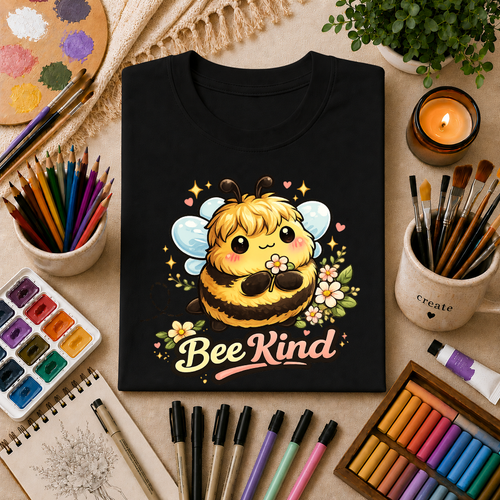 Bee Kind T-Shirt — Cute Bumblebee Floral Graphic Tee