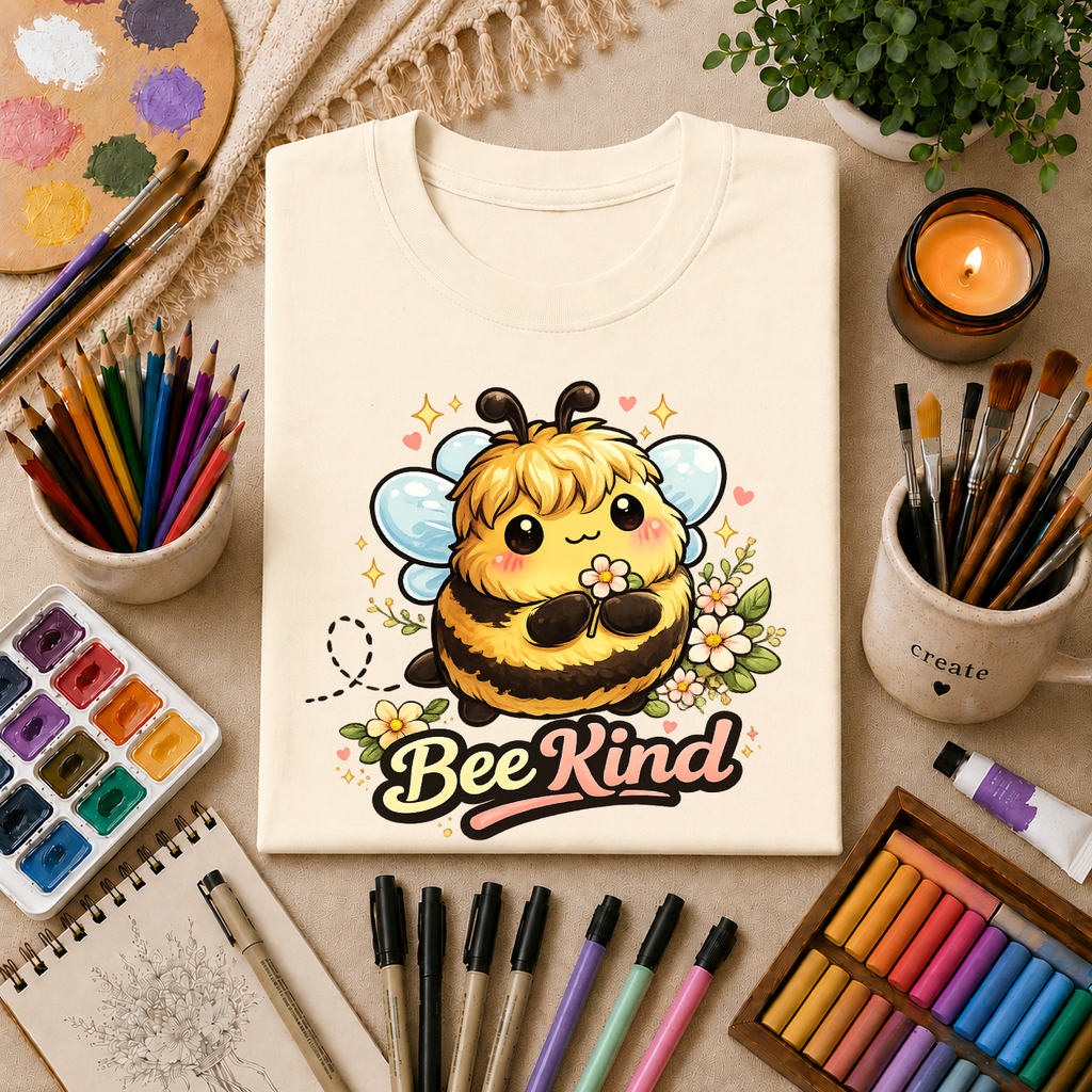 Bee Kind T-Shirt — Cute Bumblebee Floral Graphic Tee