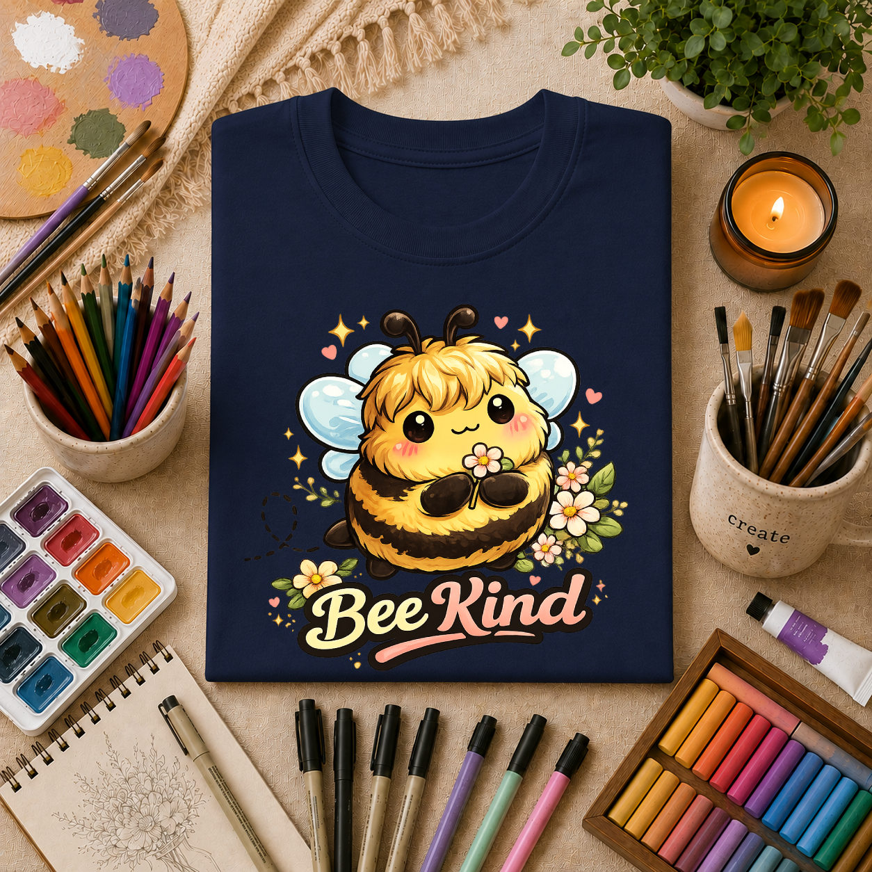 Bee Kind T-Shirt — Cute Bumblebee Floral Graphic Tee