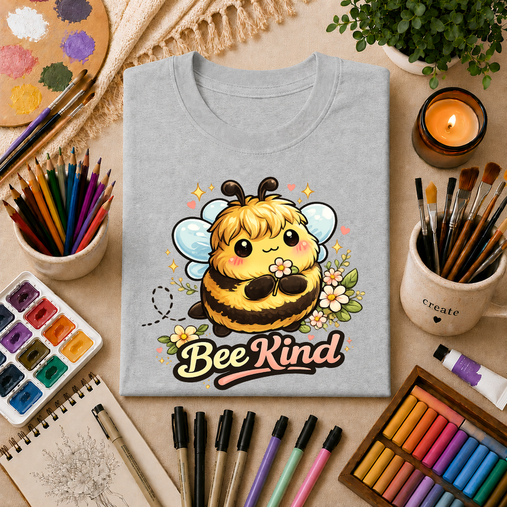 Bee Kind T-Shirt — Cute Bumblebee Floral Graphic Tee