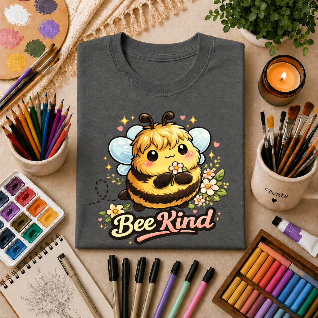 Bee Kind T-Shirt — Cute Bumblebee Floral Graphic Tee