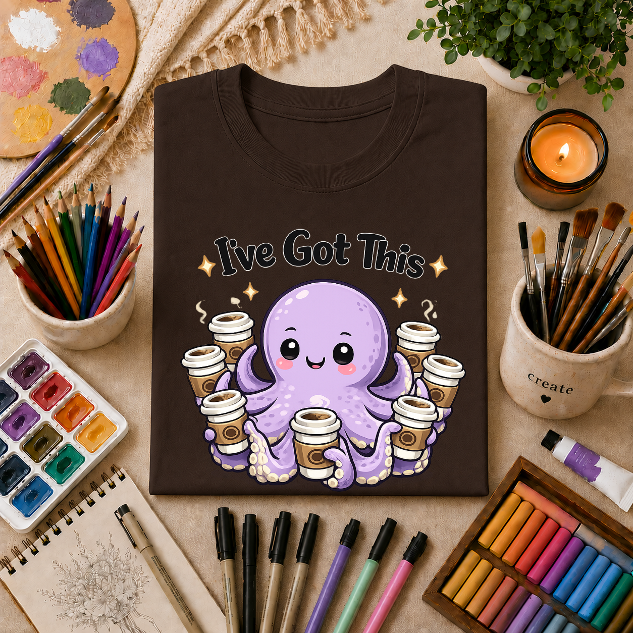 I’ve Got This Octopus Coffee Tee — Cute Motivational Graphic T-Shirt
