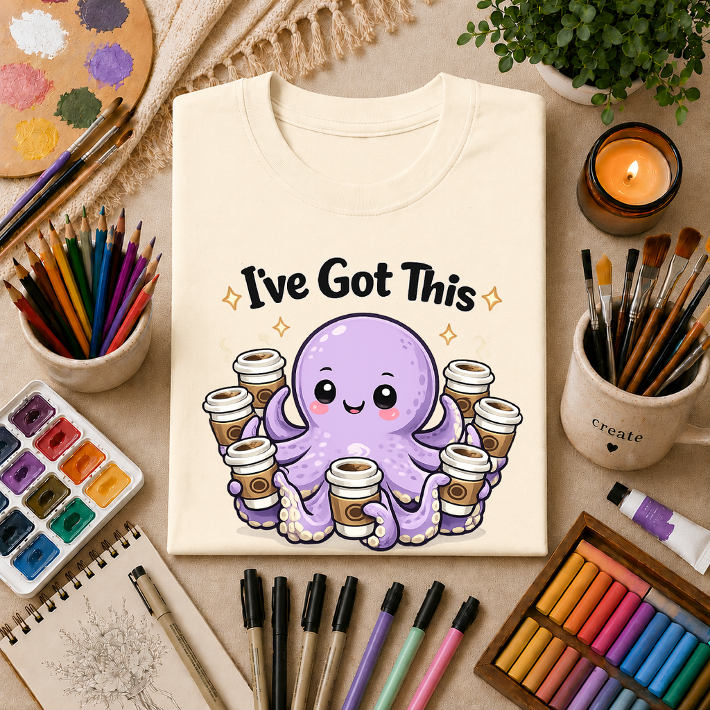 I’ve Got This Octopus Coffee Tee — Cute Motivational Graphic T-Shirt