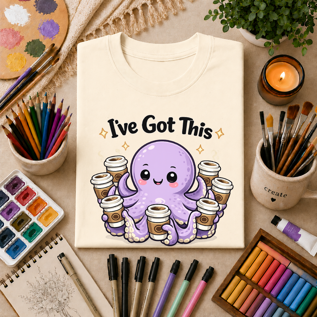 I’ve Got This Octopus Coffee Tee — Cute Motivational Graphic T-Shirt