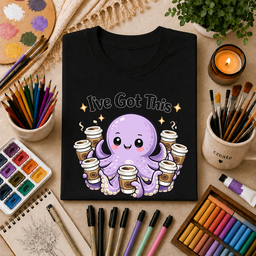 I’ve Got This Octopus Coffee Tee — Cute Motivational Graphic T-Shirt