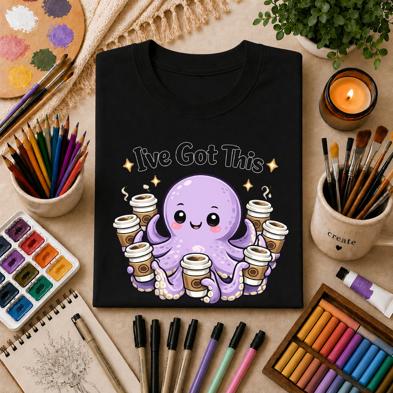 I’ve Got This Octopus Coffee Tee — Cute Motivational Graphic T-Shirt