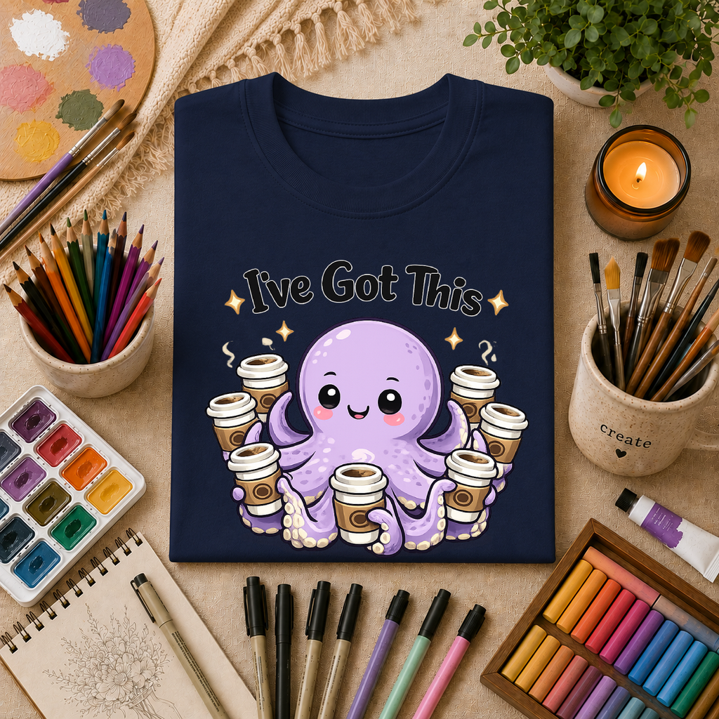 I’ve Got This Octopus Coffee Tee — Cute Motivational Graphic T-Shirt