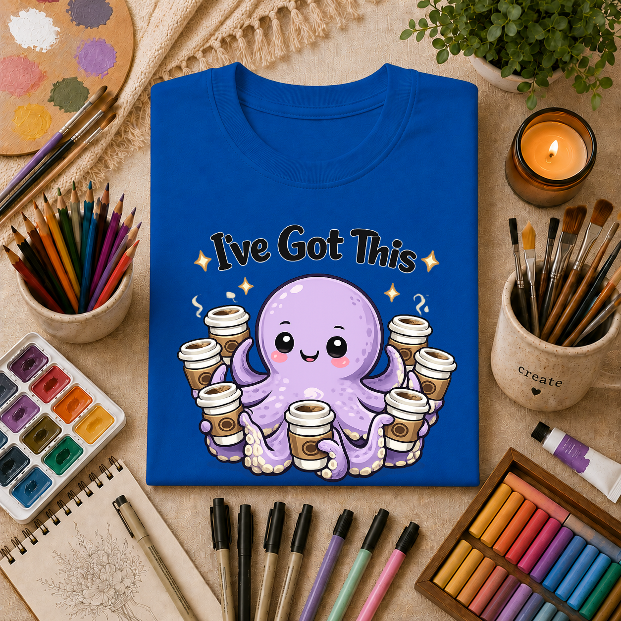 I’ve Got This Octopus Coffee Tee — Cute Motivational Graphic T-Shirt