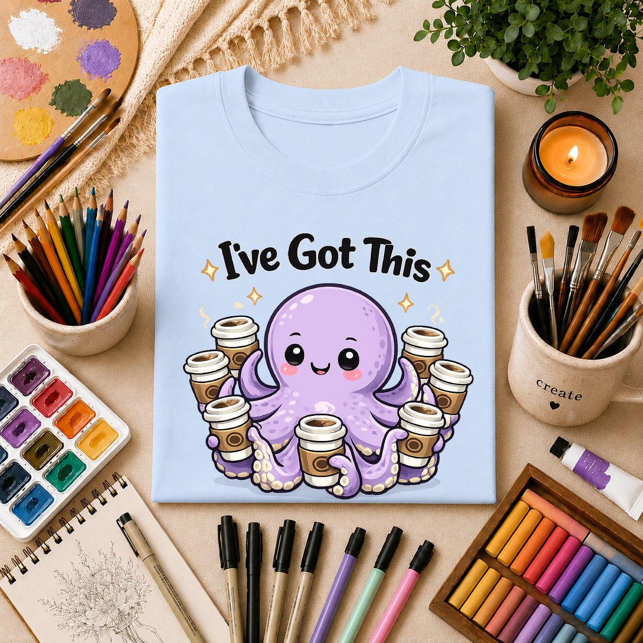 I’ve Got This Octopus Coffee Tee — Cute Motivational Graphic T-Shirt