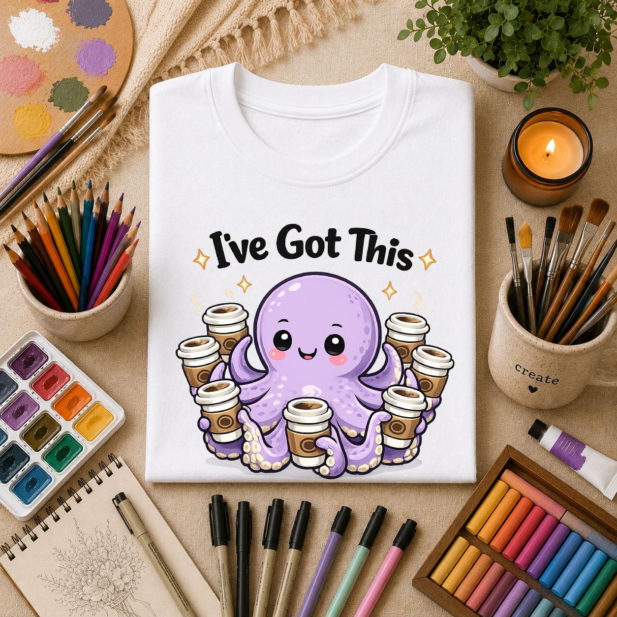 I’ve Got This Octopus Coffee Tee — Cute Motivational Graphic T-Shirt