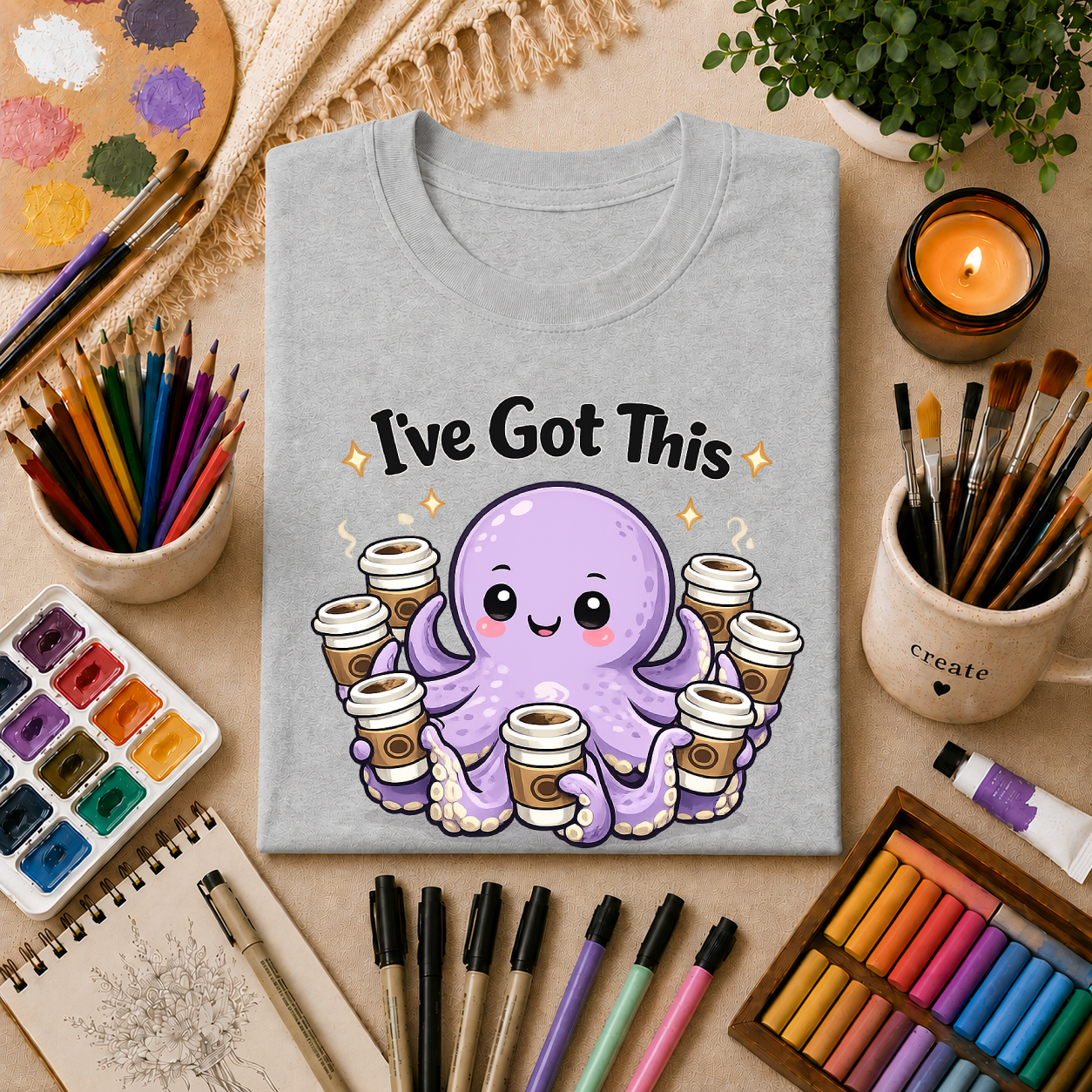 I’ve Got This Octopus Coffee Tee — Cute Motivational Graphic T-Shirt
