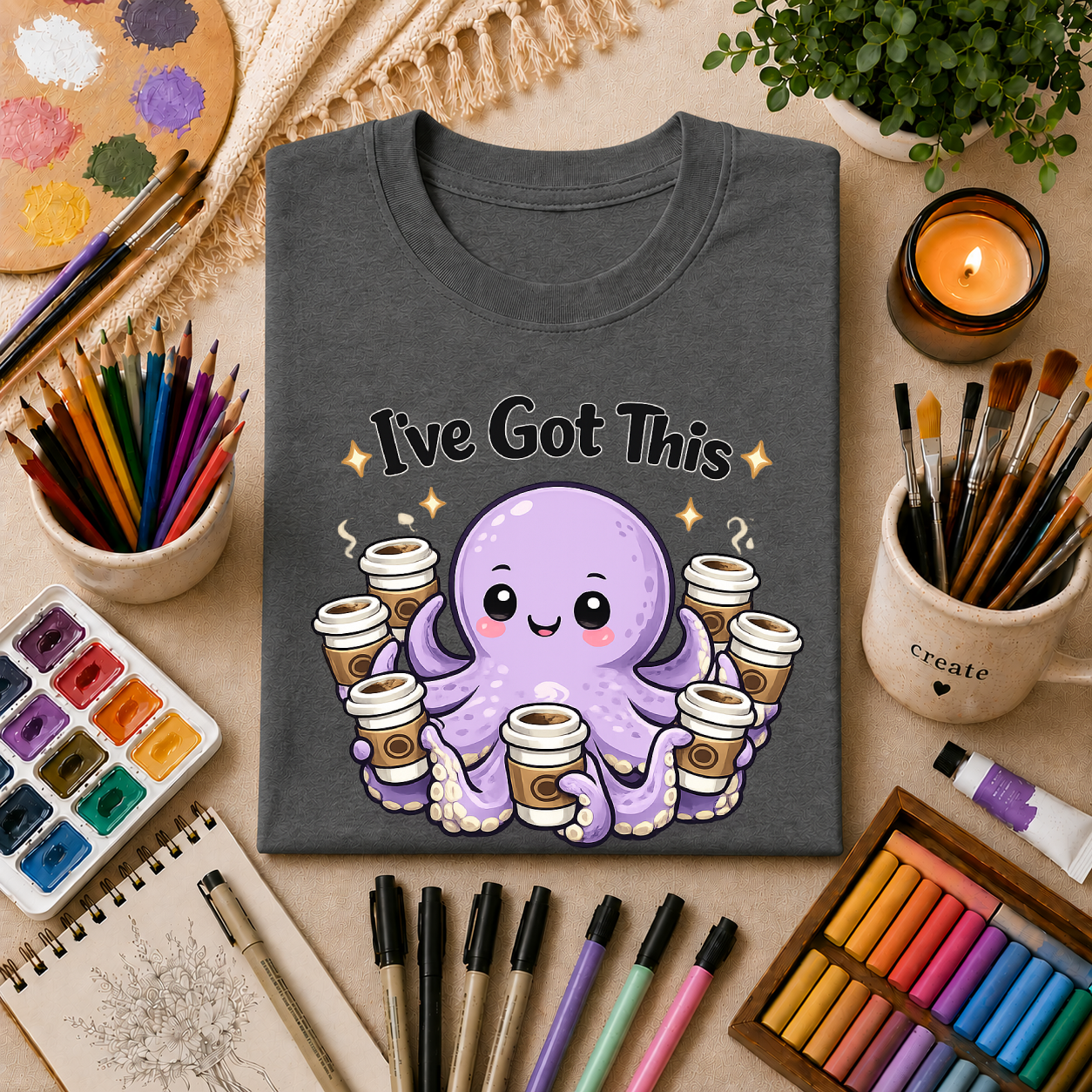 I’ve Got This Octopus Coffee Tee — Cute Motivational Graphic T-Shirt