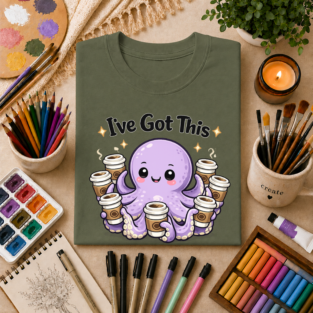 I’ve Got This Octopus Coffee Tee — Cute Motivational Graphic T-Shirt