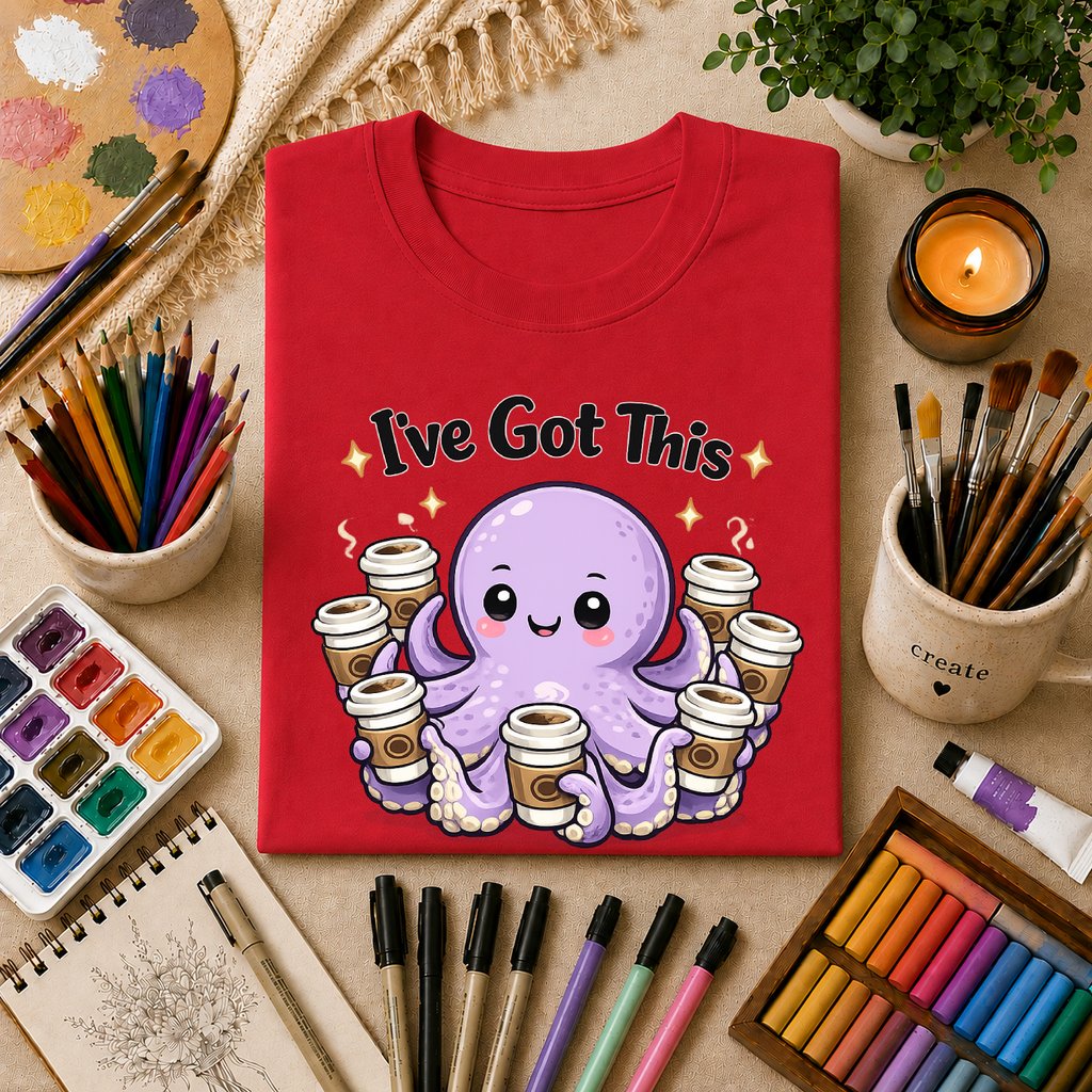 I’ve Got This Octopus Coffee Tee — Cute Motivational Graphic T-Shirt