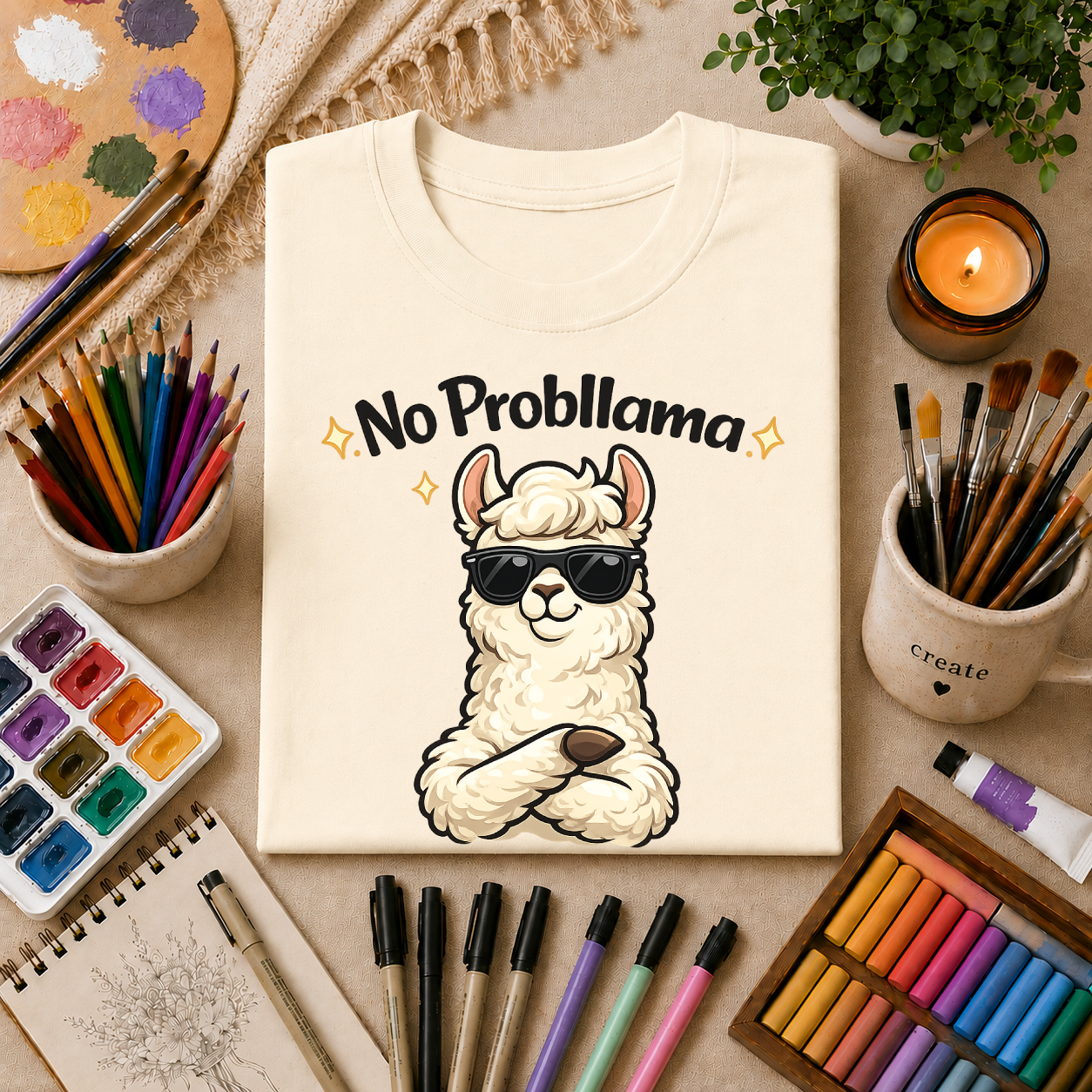 No Probllama T-Shirt — Funny Llama Graphic Tee