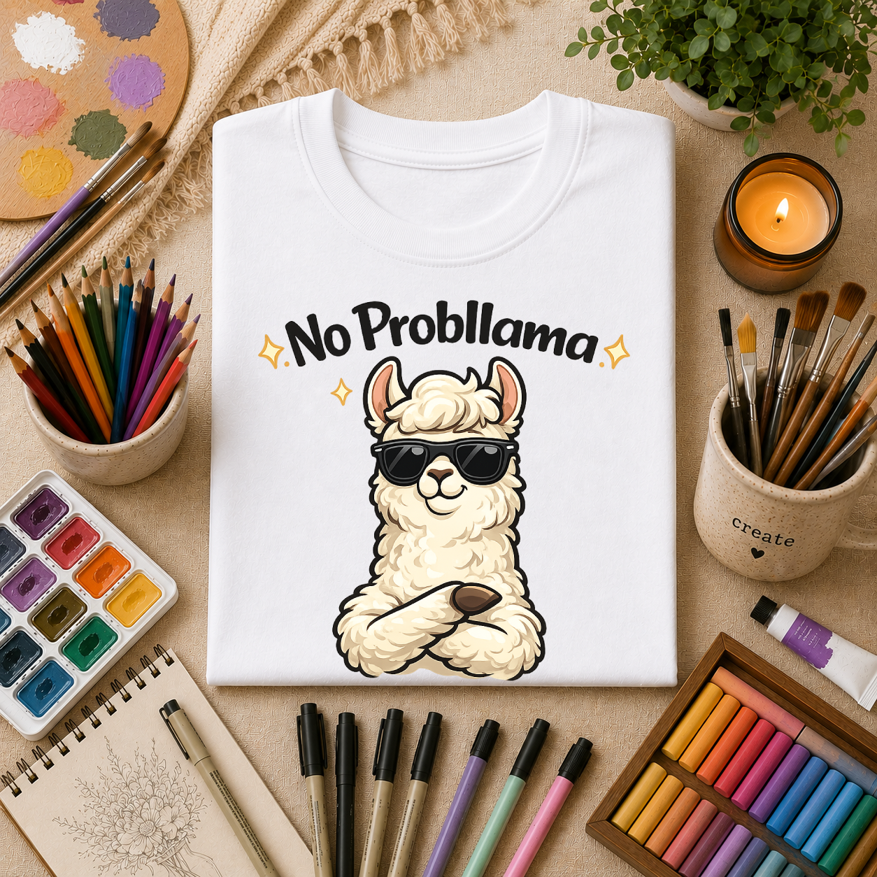 No Probllama T-Shirt — Funny Llama Graphic Tee