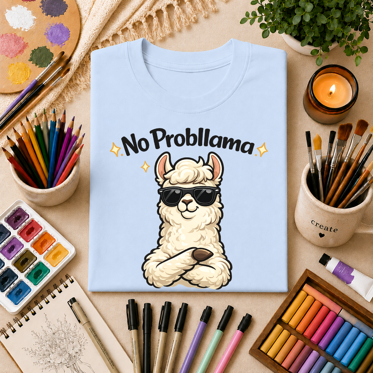No Probllama T-Shirt — Funny Llama Graphic Tee
