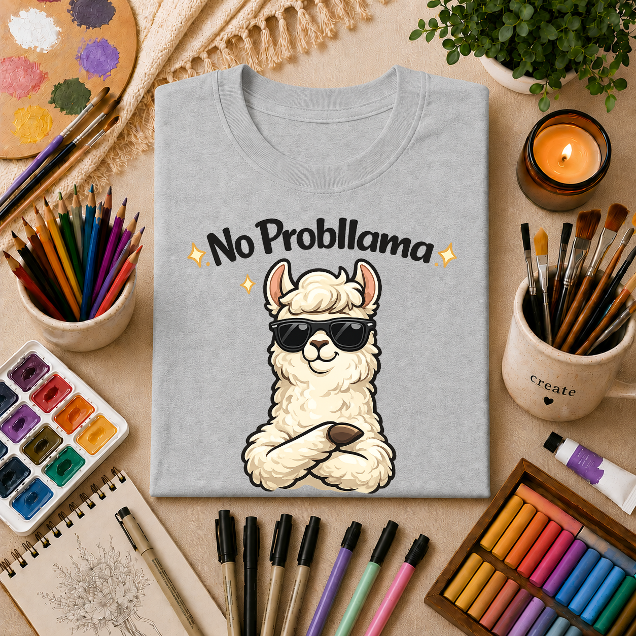 No Probllama T-Shirt — Funny Llama Graphic Tee
