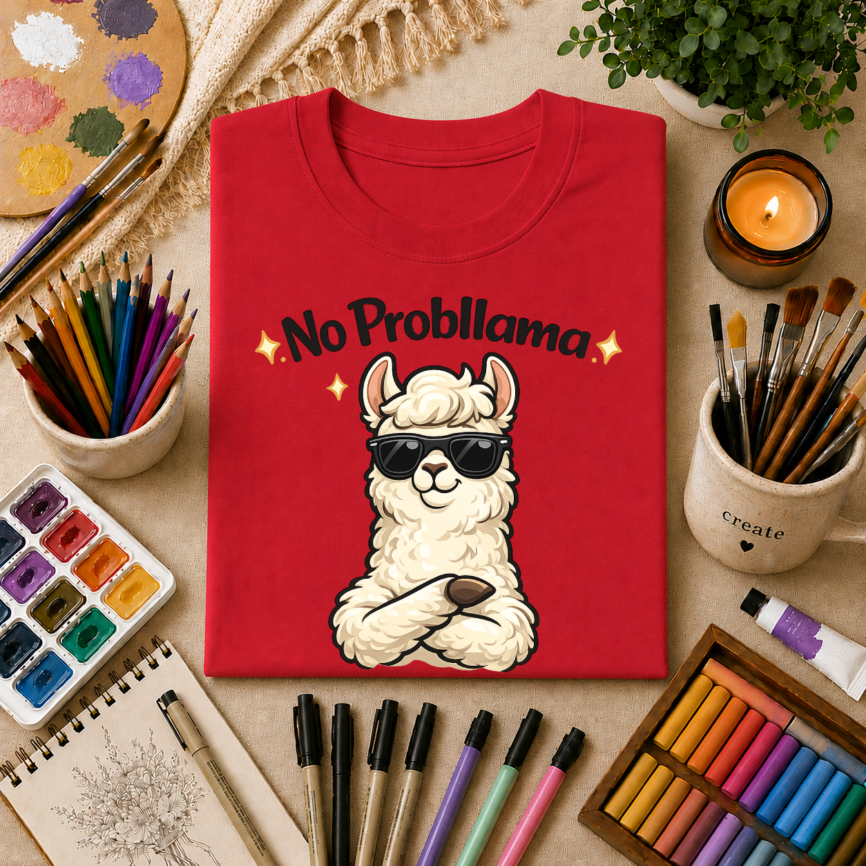 No Probllama T-Shirt — Funny Llama Graphic Tee