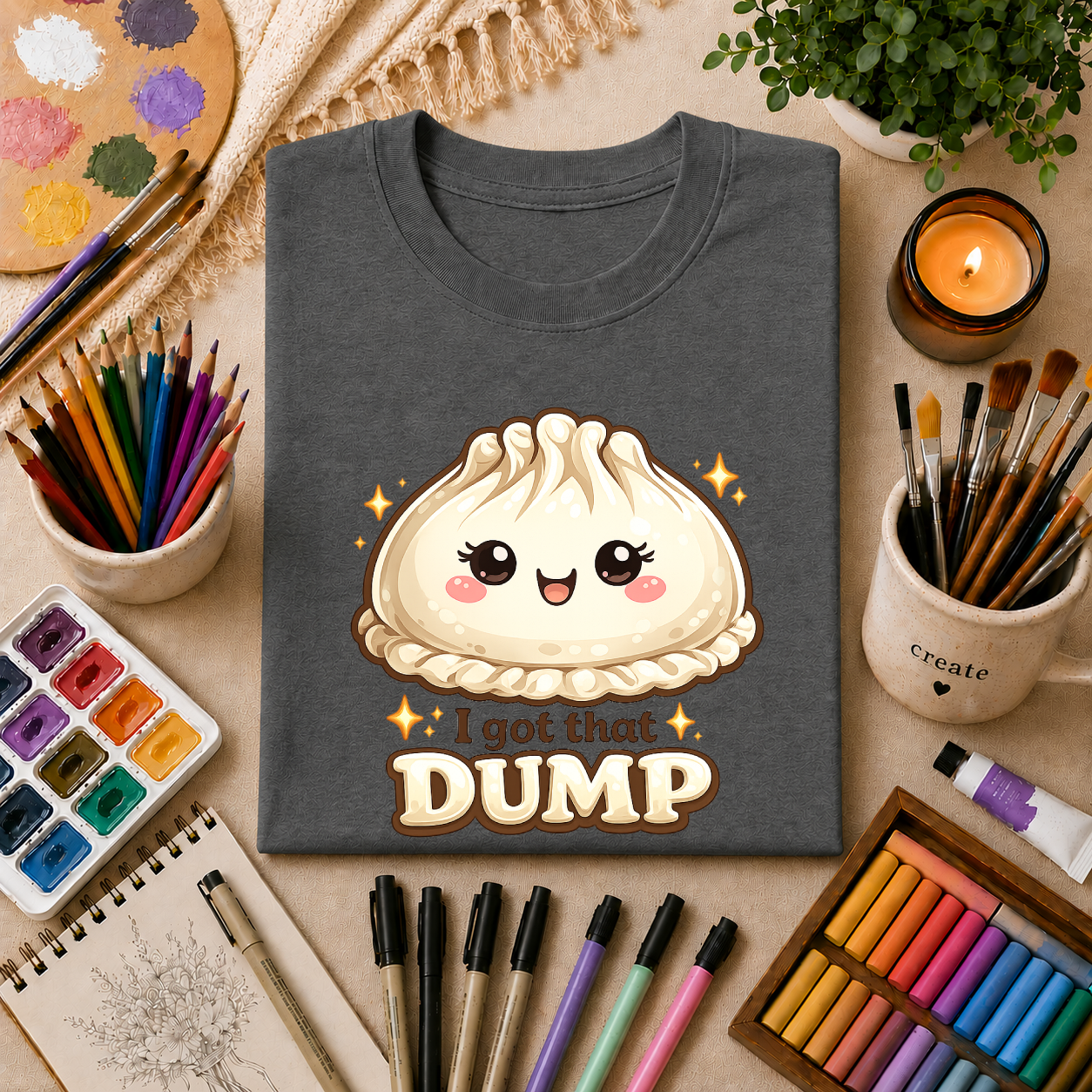 Dumpling T-Shirt — Cute Kawaii Dumpling Design with "I Got That Dump"