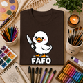 Duck with Knife T-Shirt – Cute FAFO Graphic Tee