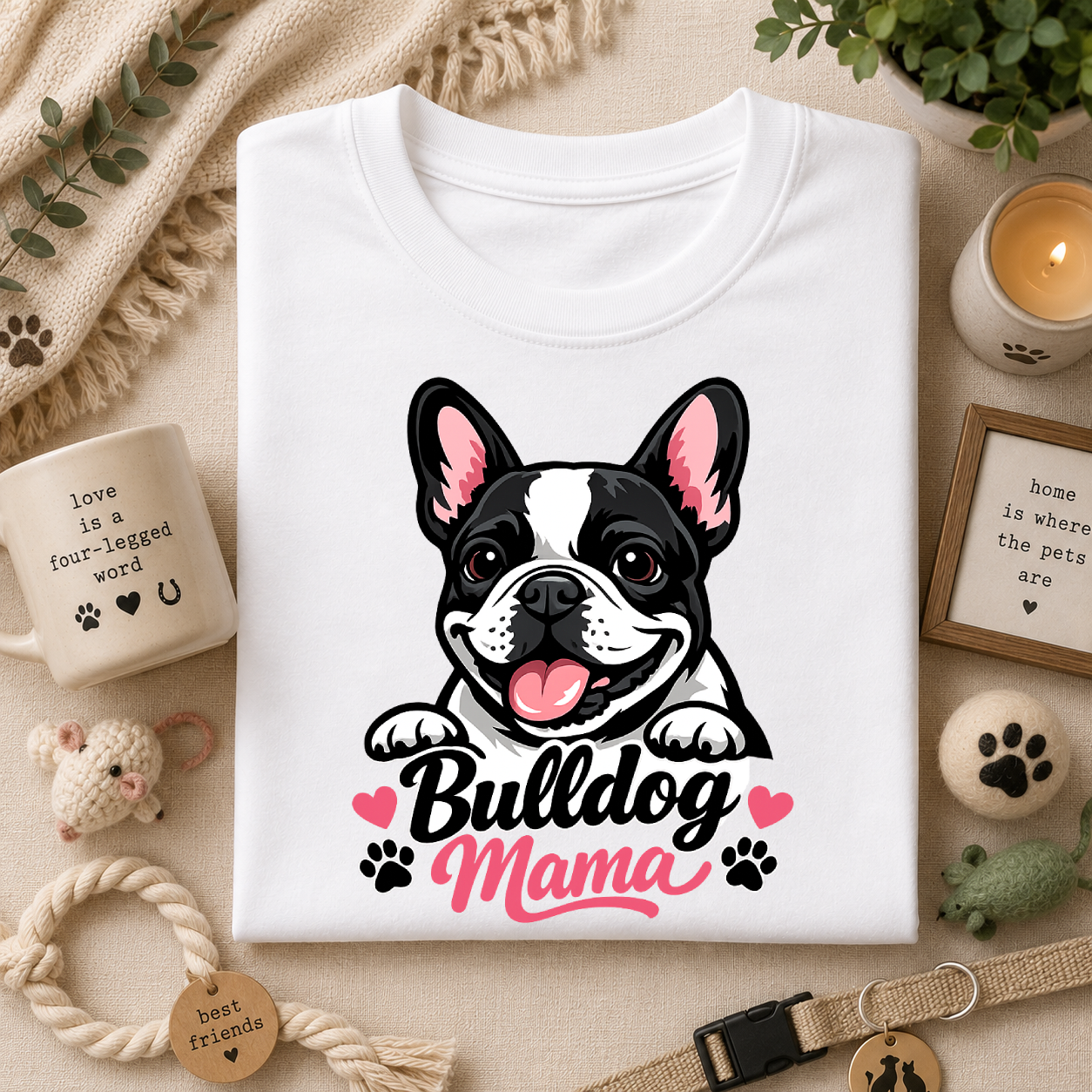 Bulldog Mama T-Shirt — Cute French/English Bulldog Tee for Dog Lovers