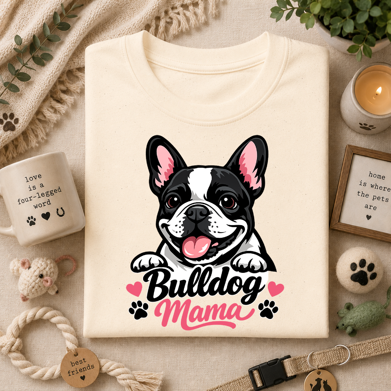 Bulldog Mama T-Shirt — Cute French/English Bulldog Tee for Dog Lovers