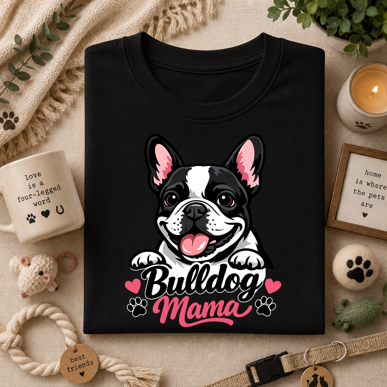 Bulldog Mama T-Shirt — Cute French/English Bulldog Tee for Dog Lovers
