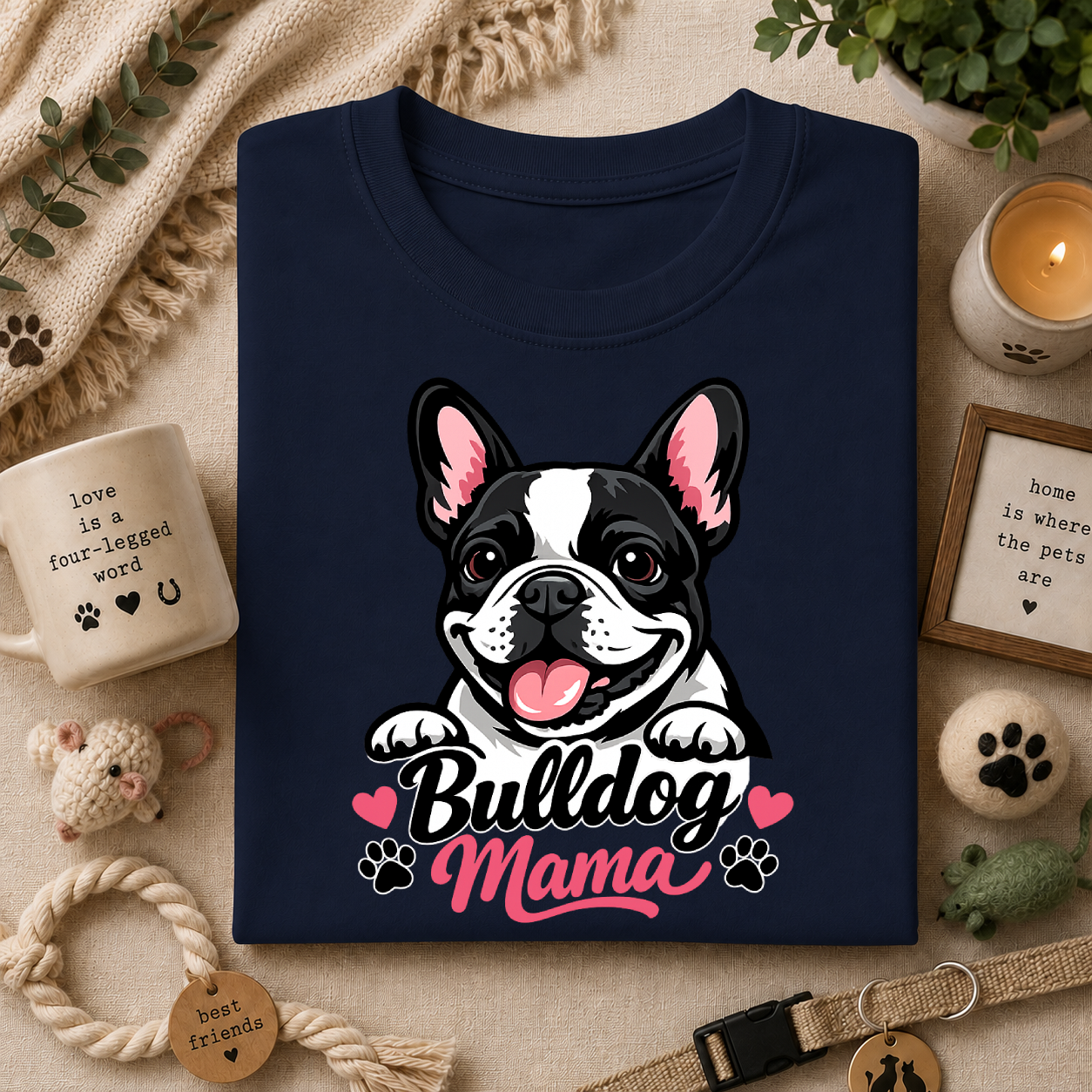 Bulldog Mama T-Shirt — Cute French/English Bulldog Tee for Dog Lovers