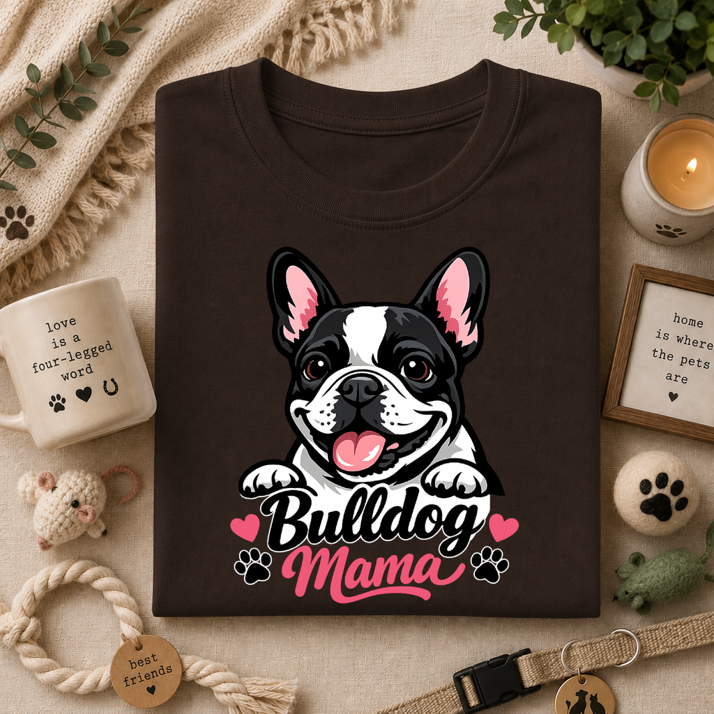 Bulldog Mama T-Shirt — Cute French/English Bulldog Tee for Dog Lovers