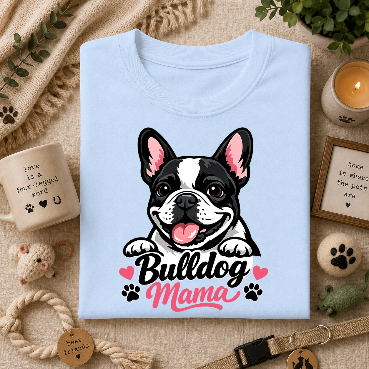 Bulldog Mama T-Shirt — Cute French/English Bulldog Tee for Dog Lovers