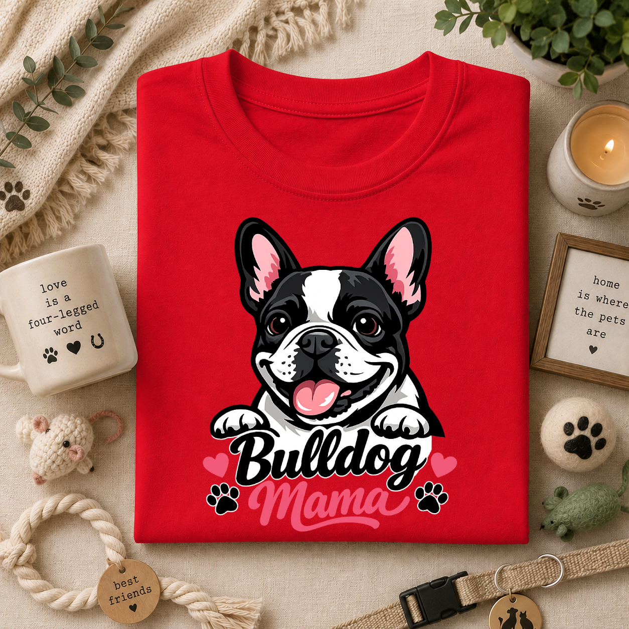 Bulldog Mama T-Shirt — Cute French/English Bulldog Tee for Dog Lovers