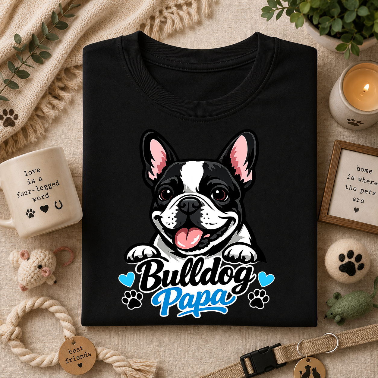 Bulldog Papa T-Shirt — Cute French Bulldog Dad Tee