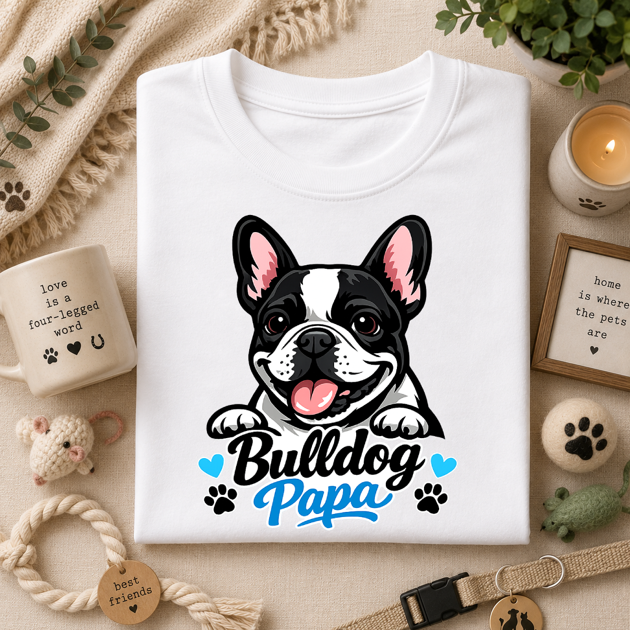 Bulldog Papa T-Shirt — Cute French Bulldog Dad Tee