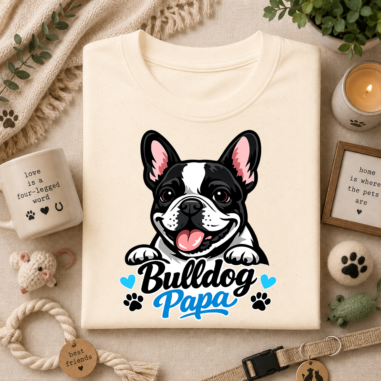 Bulldog Papa T-Shirt — Cute French Bulldog Dad Tee