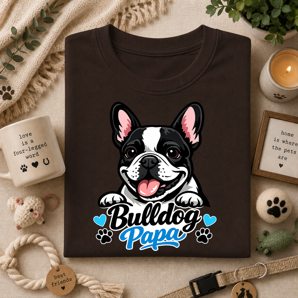 Bulldog Papa T-Shirt — Cute French Bulldog Dad Tee