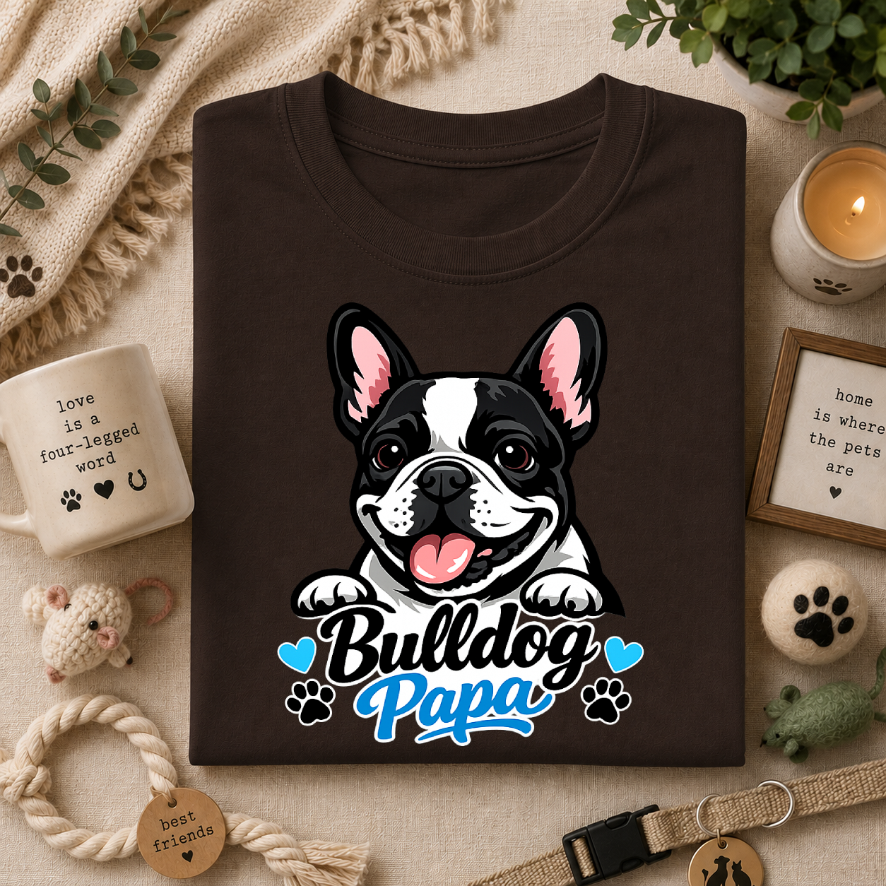 Bulldog Papa T-Shirt — Cute French Bulldog Dad Tee