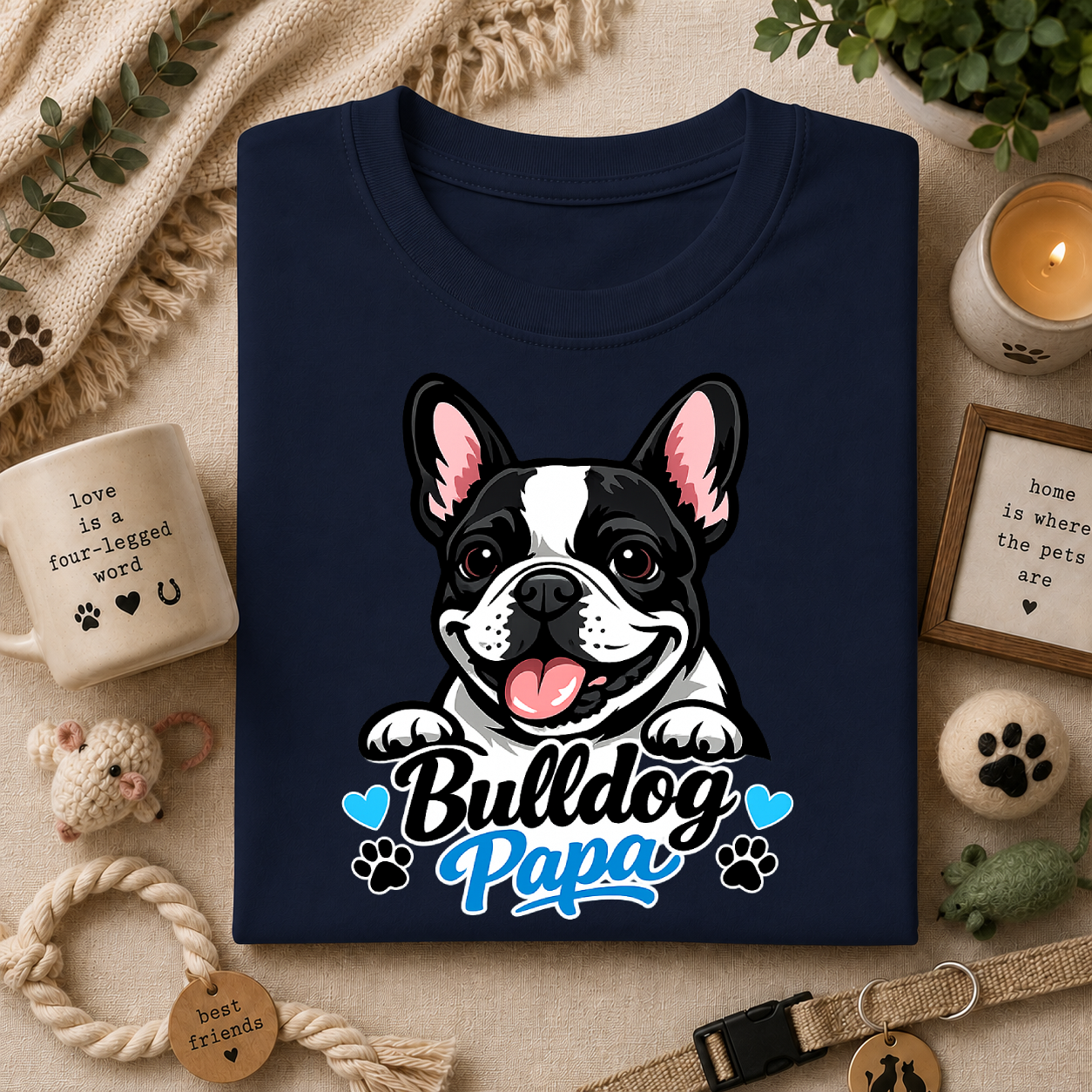Bulldog Papa T-Shirt — Cute French Bulldog Dad Tee